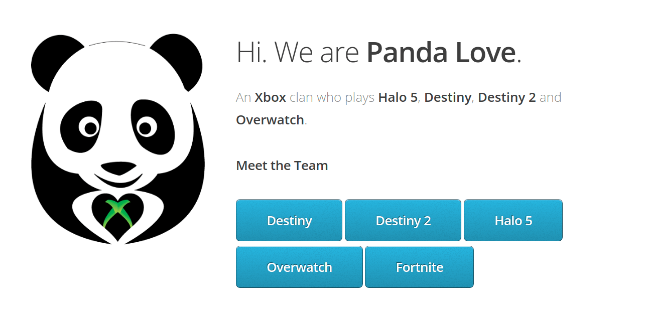 Project: Panda Love Clan Site